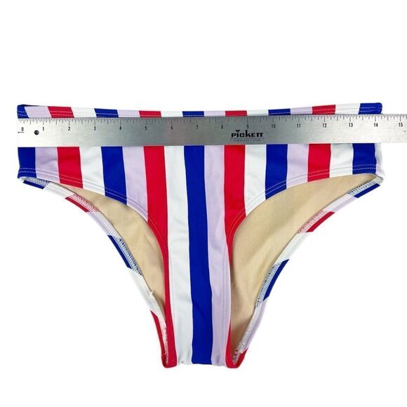 Old Navy Red White Blue Purple Striped Bikini Bottoms Small - Picture 4 of 6